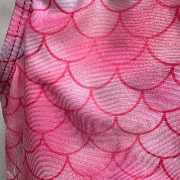 Dreamwave 3T Girls Pink Mermaid Scale Bikini Top with Ruffles - Picture 2 of 5